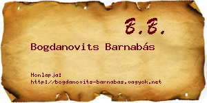 Bogdanovits Barnabás névjegykártya