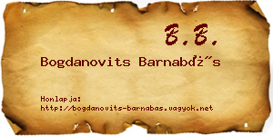 Bogdanovits Barnabás névjegykártya