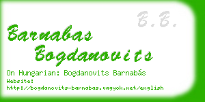 barnabas bogdanovits business card
